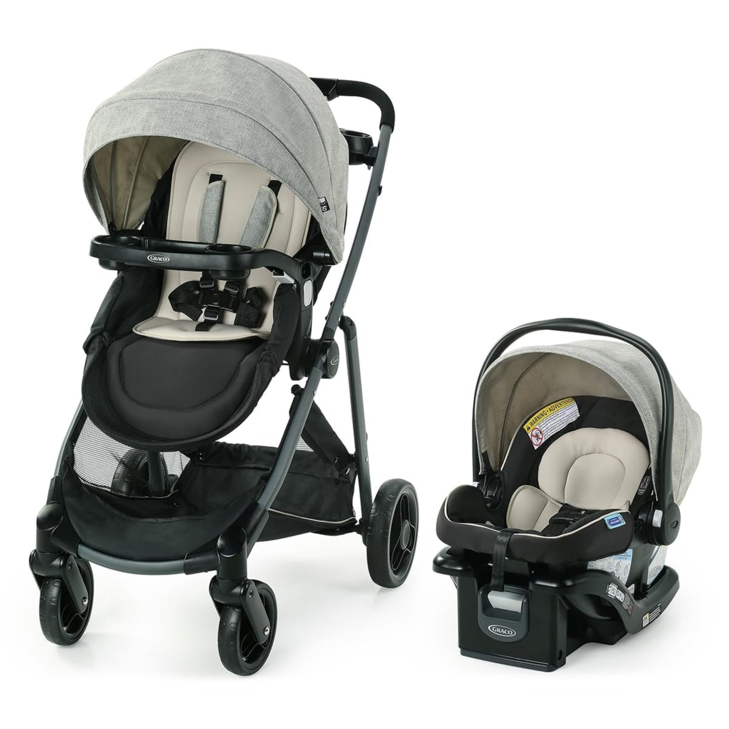 Graco Modes Pramette Travel System | Stroller & Car Seat Combo | 3-in-1 Stroller Modes | Includes Graco SnugRide 35 Infant Car Seat | Ellington